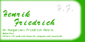 henrik friedrich business card